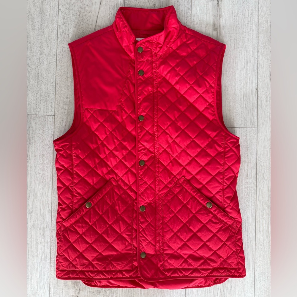 Club Monaco Bright Red Quilted Vest
